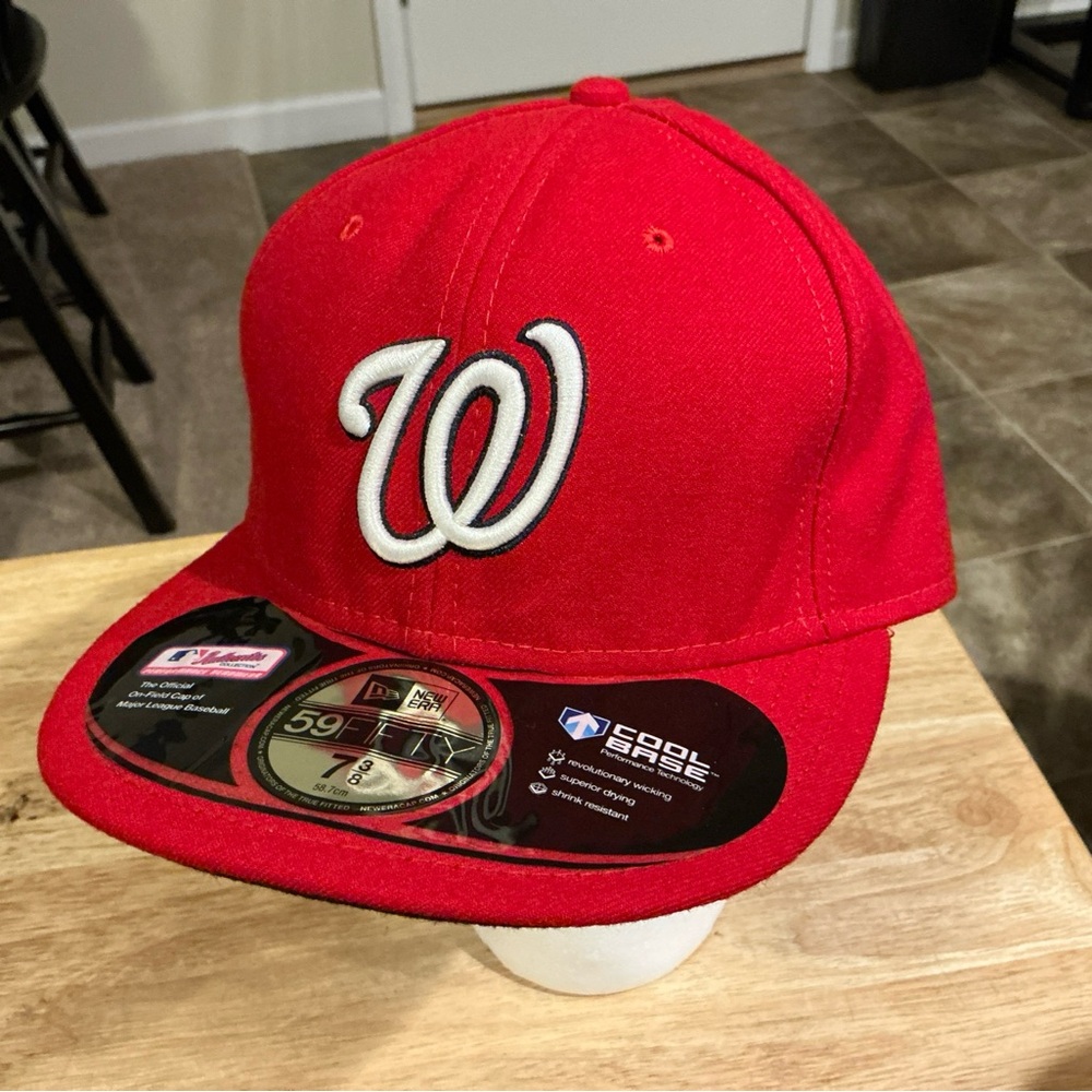 New Era 59FIFTY Washington Nationals Official On-Field Fitted Hat Size 7 3/8 NWT